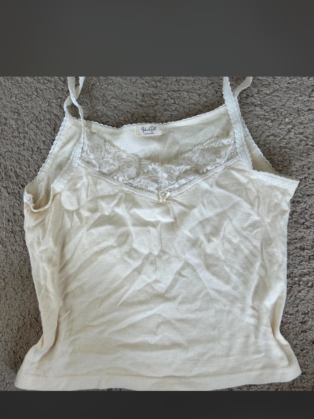 Brandy Melville Cream Lace Trim Camisole
